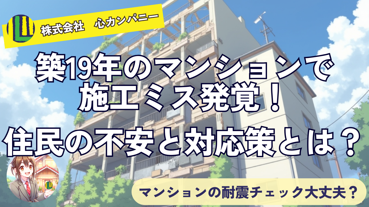 築19年のマンションで施工ミス発覚！住民の不安と対応策とは？