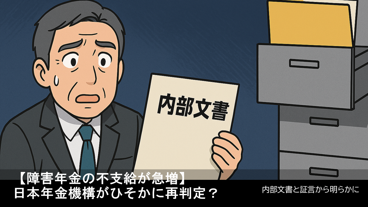 【障害年金の不支給が急増】日本年金機構がひそかに再判定？内部文書と証言から明らかに