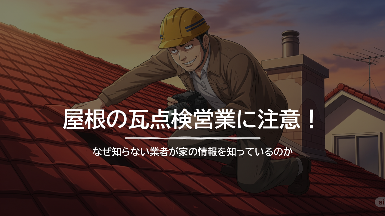 屋根の瓦点検営業に注意！なぜ知らない業者が家の情報を知っているのか