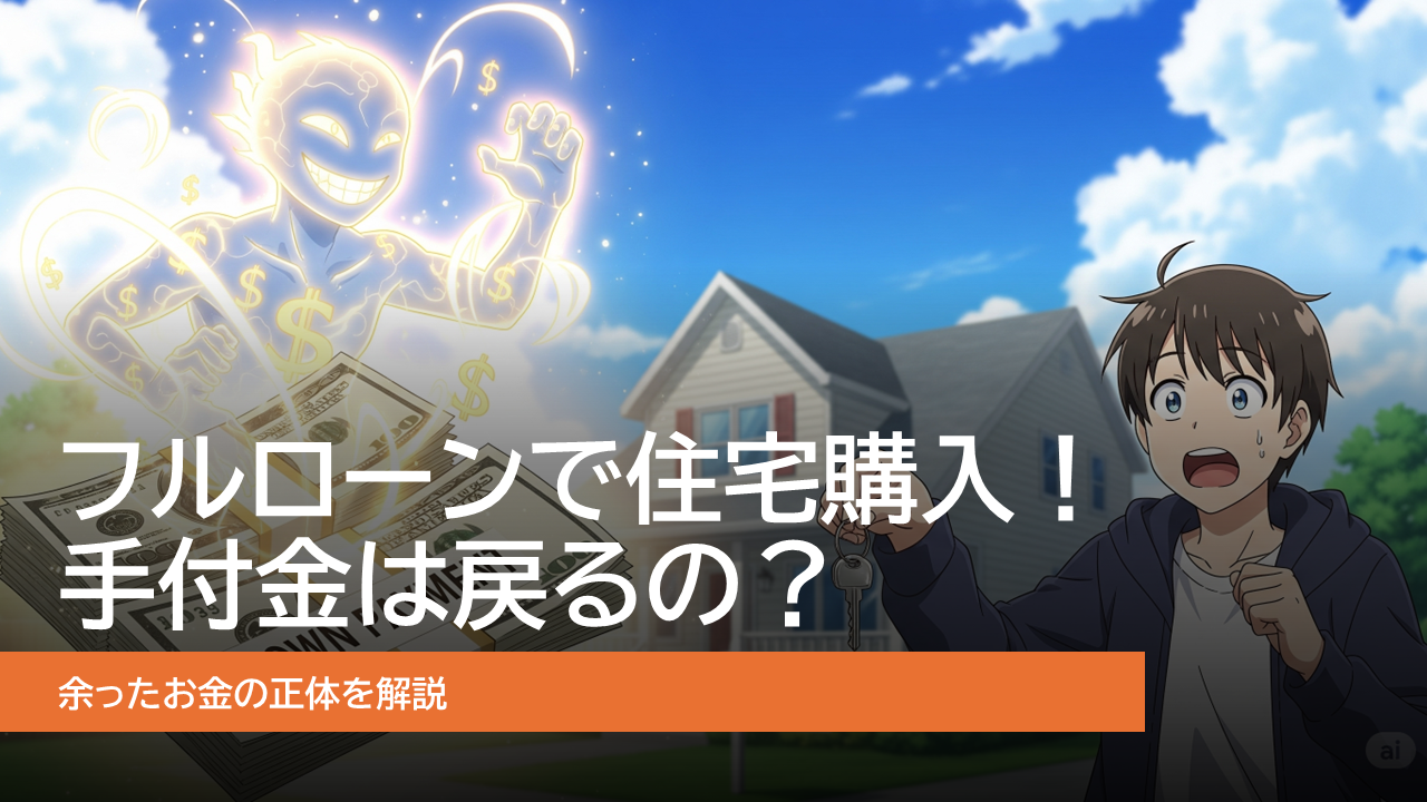 フルローンで住宅購入！手付金は戻るの？余ったお金の正体を解説