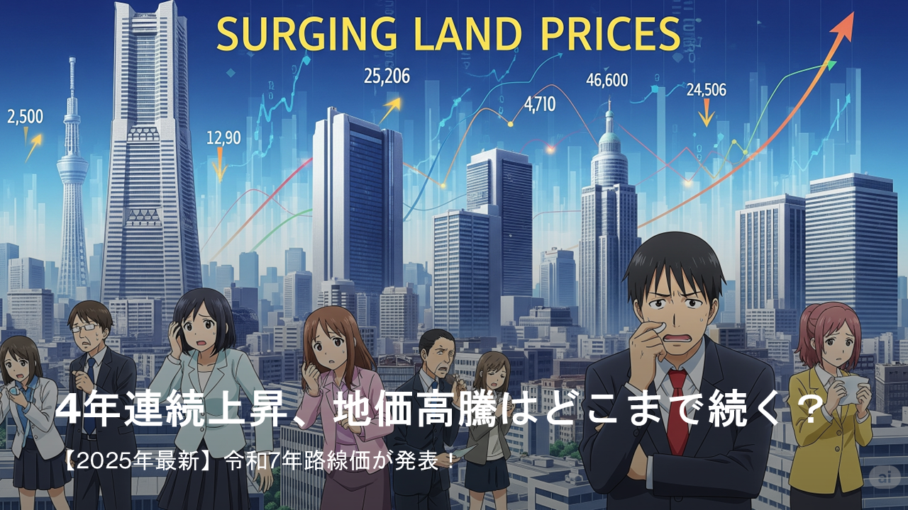 【2025年最新】令和7年路線価が発表！4年連続上昇、地価高騰はどこまで続く？