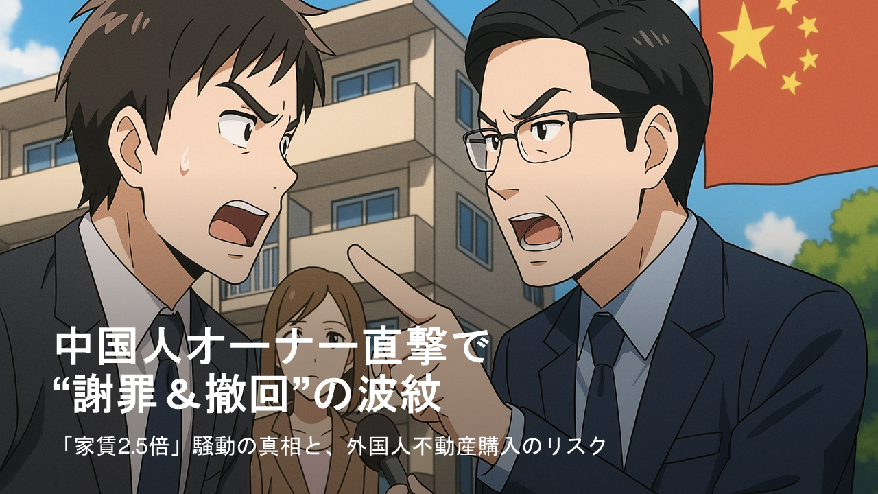 【速報解説】「家賃2.5倍」騒動の真相とは？中国人オーナー直撃で“謝罪＆撤回”の波紋｜外国人不動産購入のリスクとは？