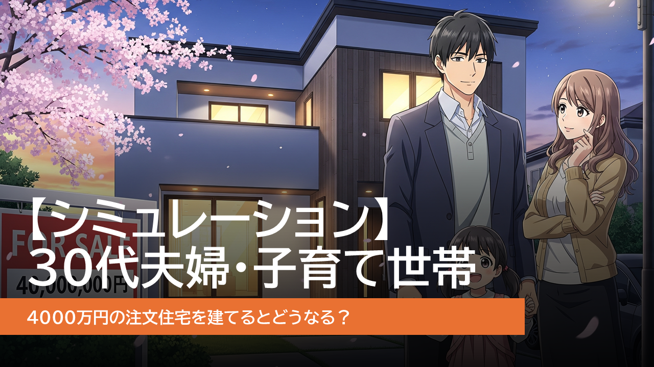 【シミュレーション】30代夫婦・子育て世帯が4000万円の注文住宅を建てるとどうなる？